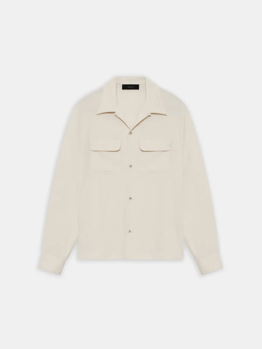 ROUND POCKET DRESS SHIRT - Alabaster