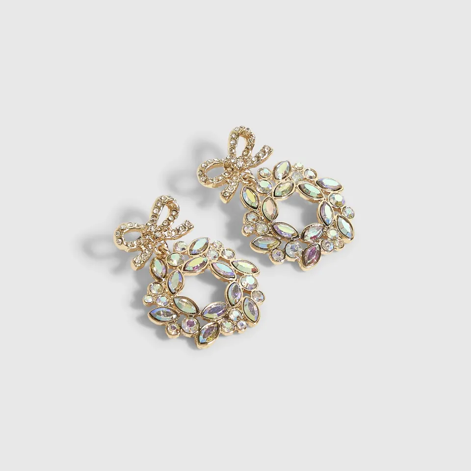 Diamante Wreath Drop Earrings