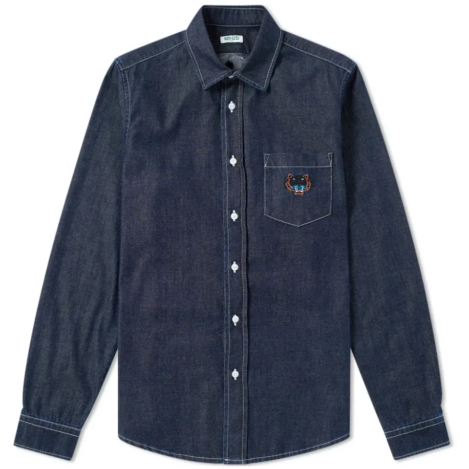 Tiger Logo Denim Shirt