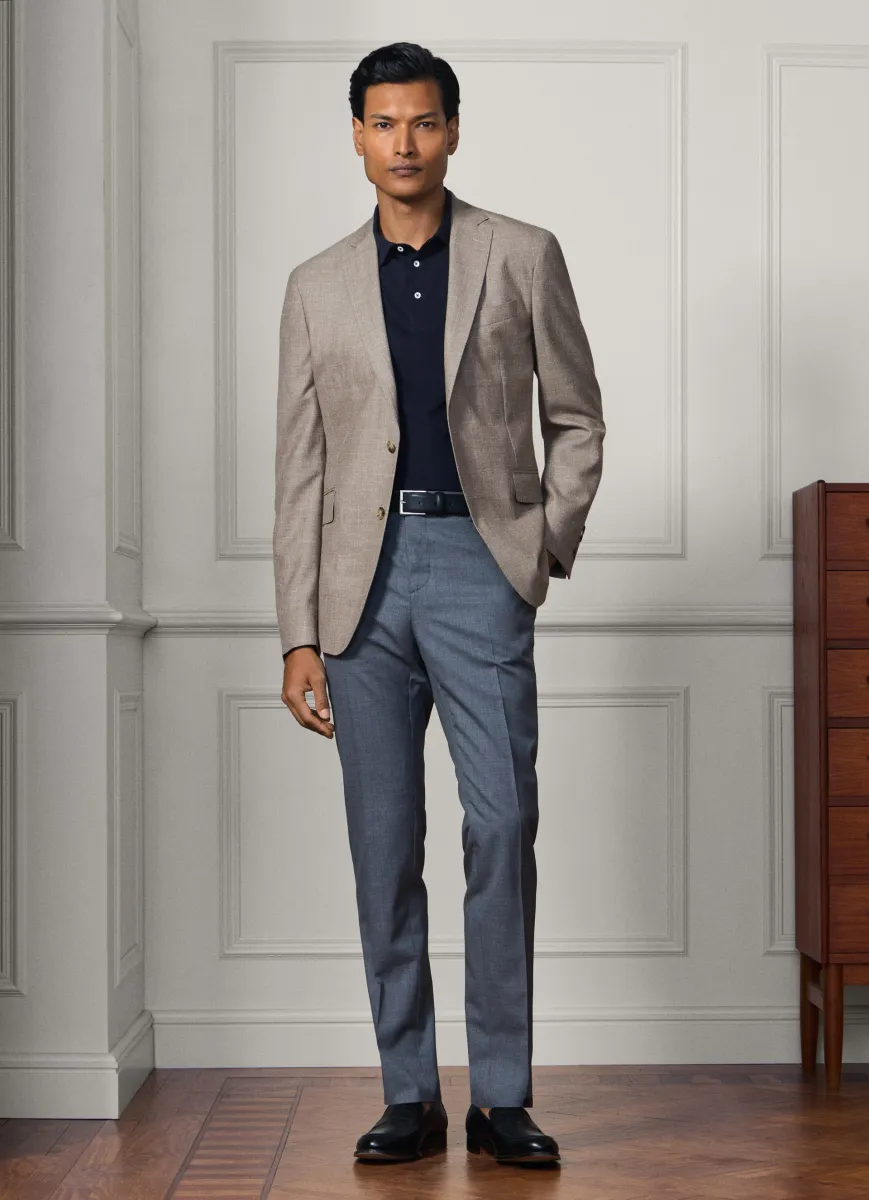 Classic Fit Sanderson Tropical Wool Trousers