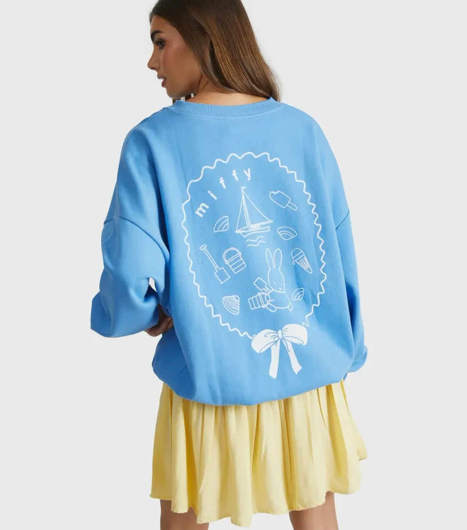 Women's Blue Miffy Seaside Print Sweatshirt