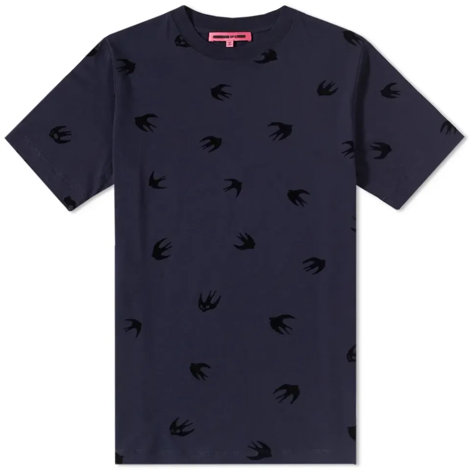 McQ by Alexander McQueen Flocked Swallow Tee