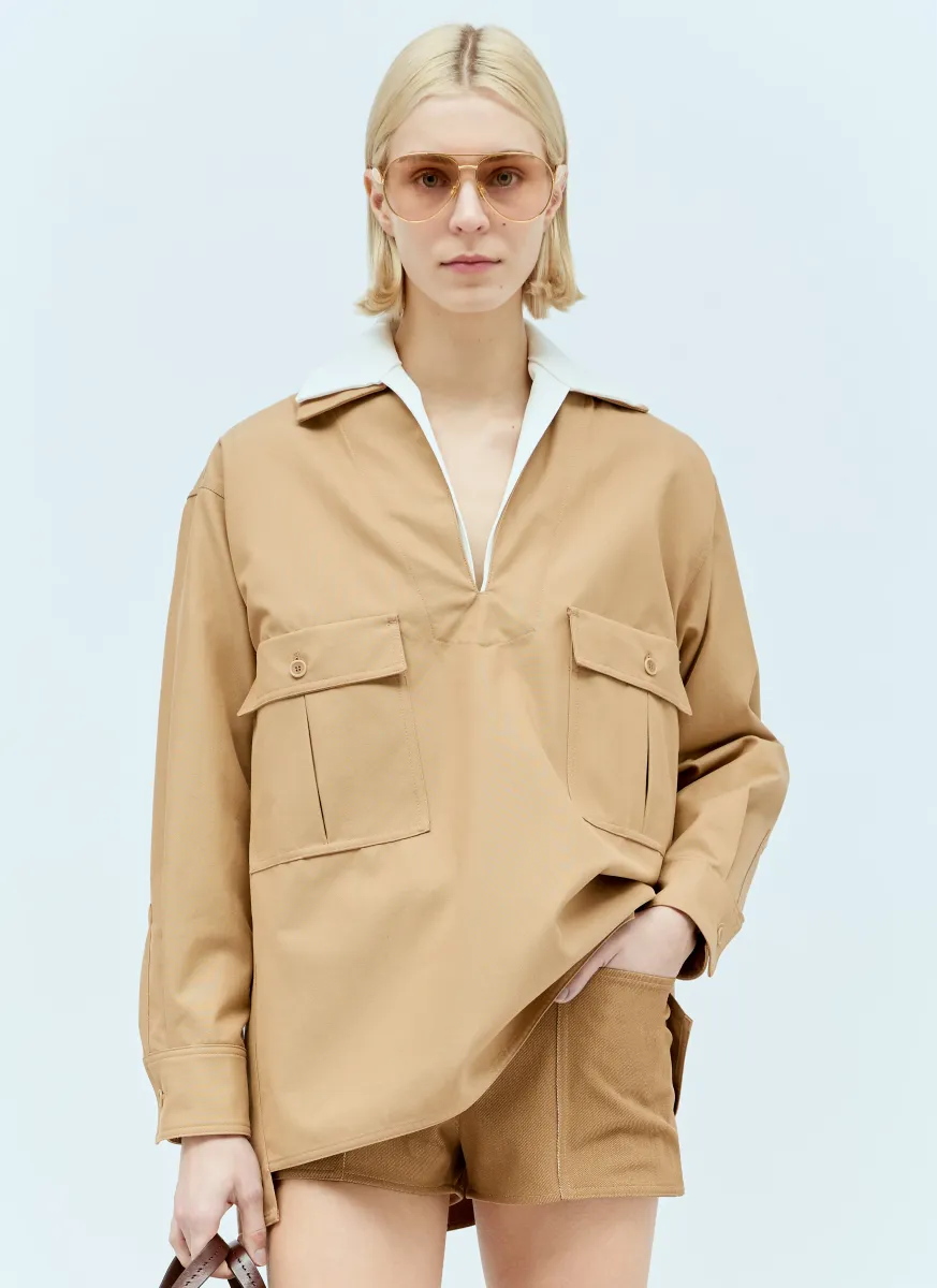 Oversized Canvas Blouse