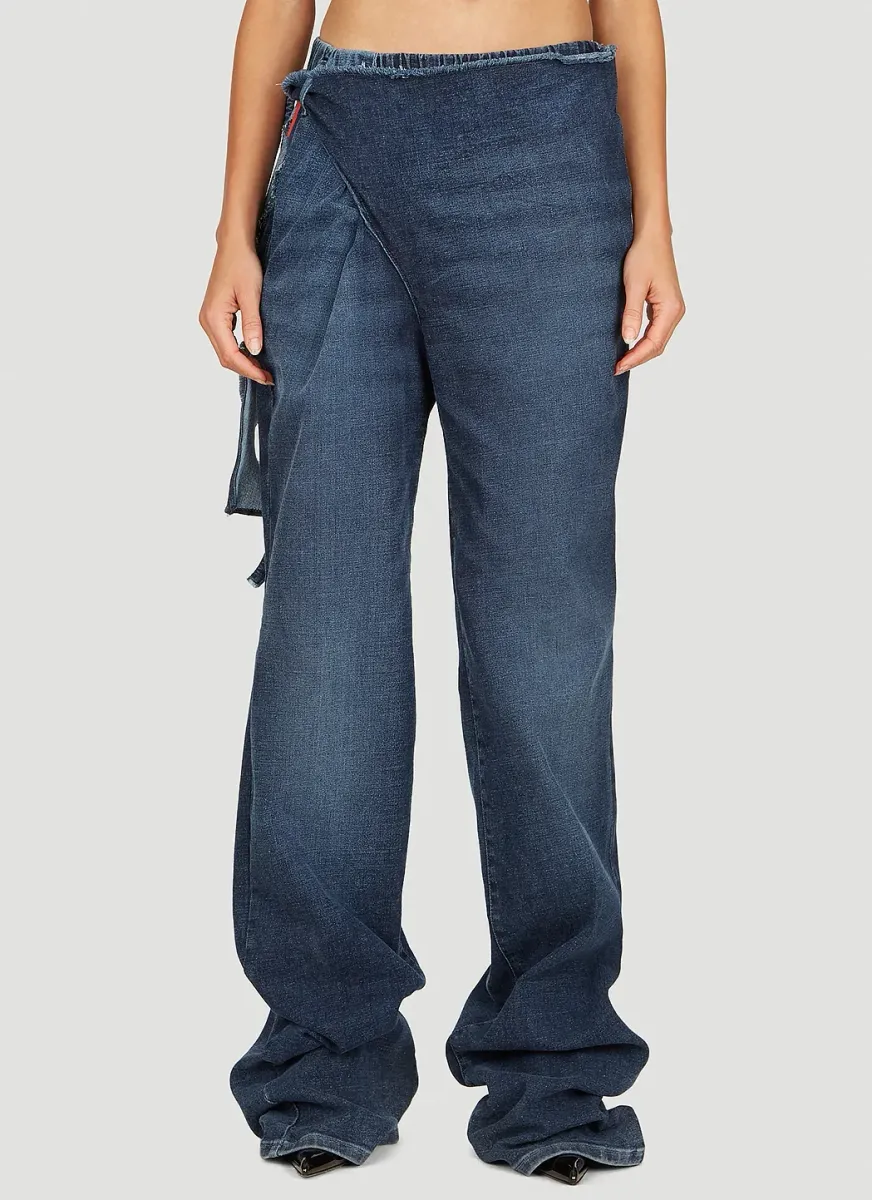 Wraparound Denim Pants