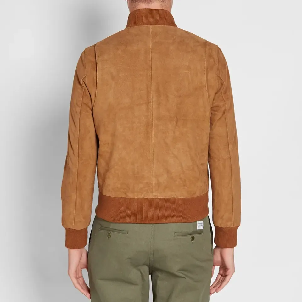 Thick Suede Bomber Jacket