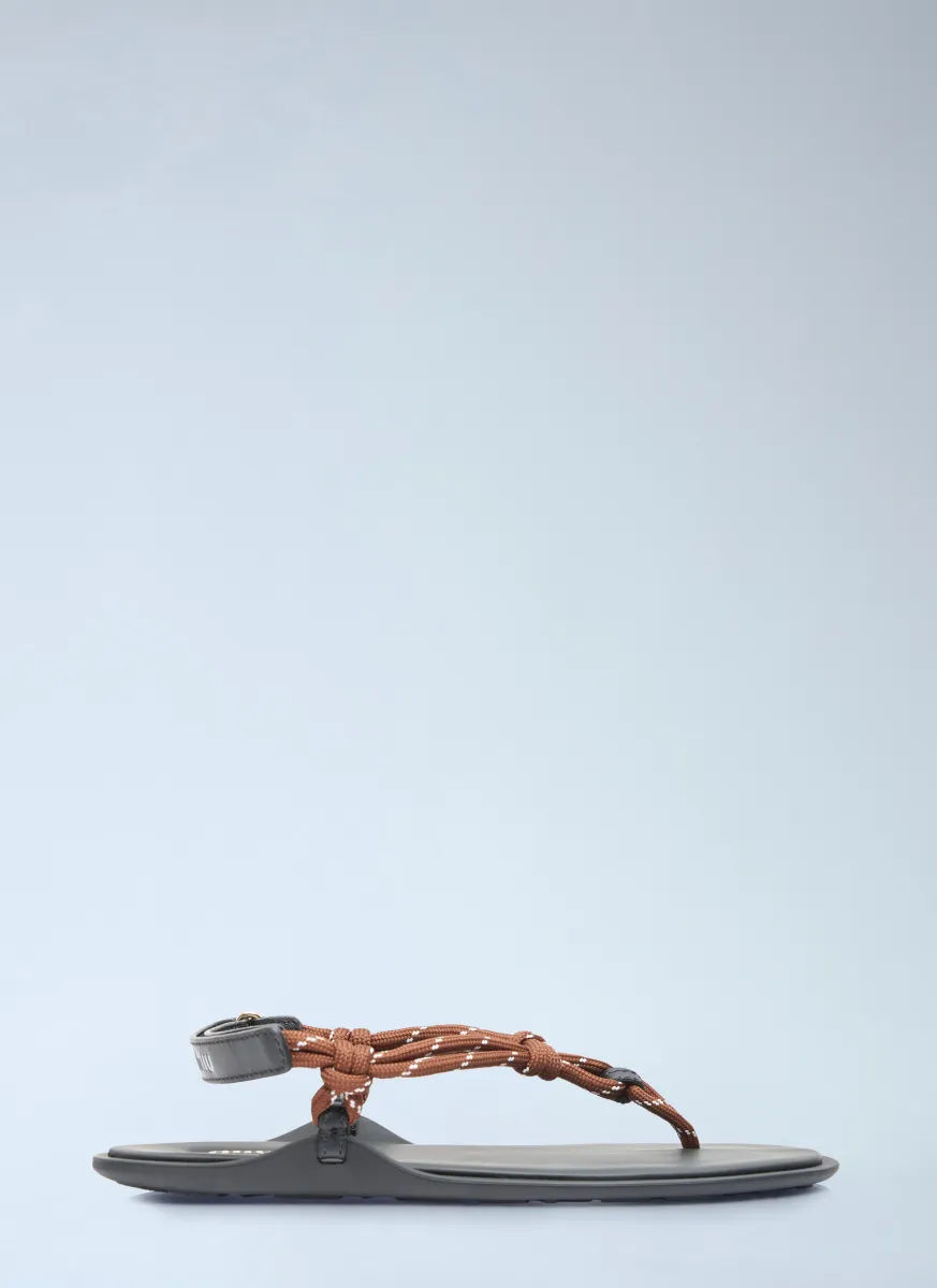 Riviere Cord And Leather Sandals
