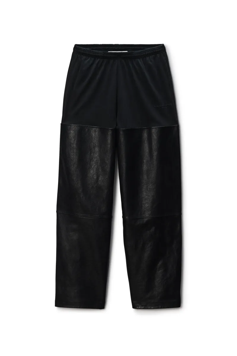 Panel Sweatpant in Leather Relaxed