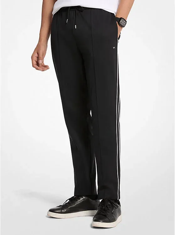 Contrast Piping Stretch Nylon Track Pants