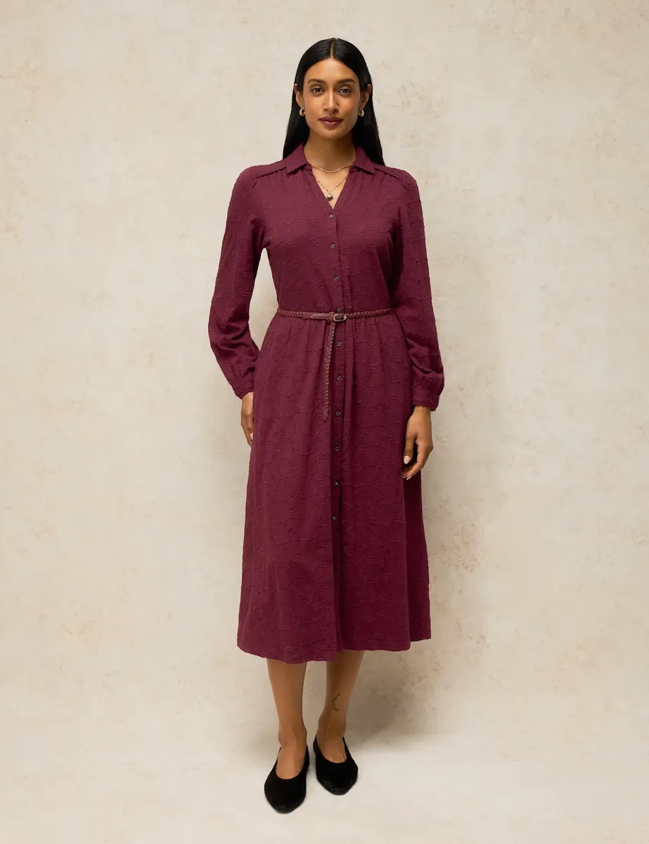 Reegan Jersey Embroidered Midi Dress