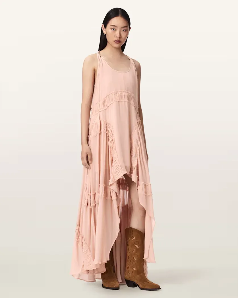 Dorina Sleeveless Ruched Maxi Dress