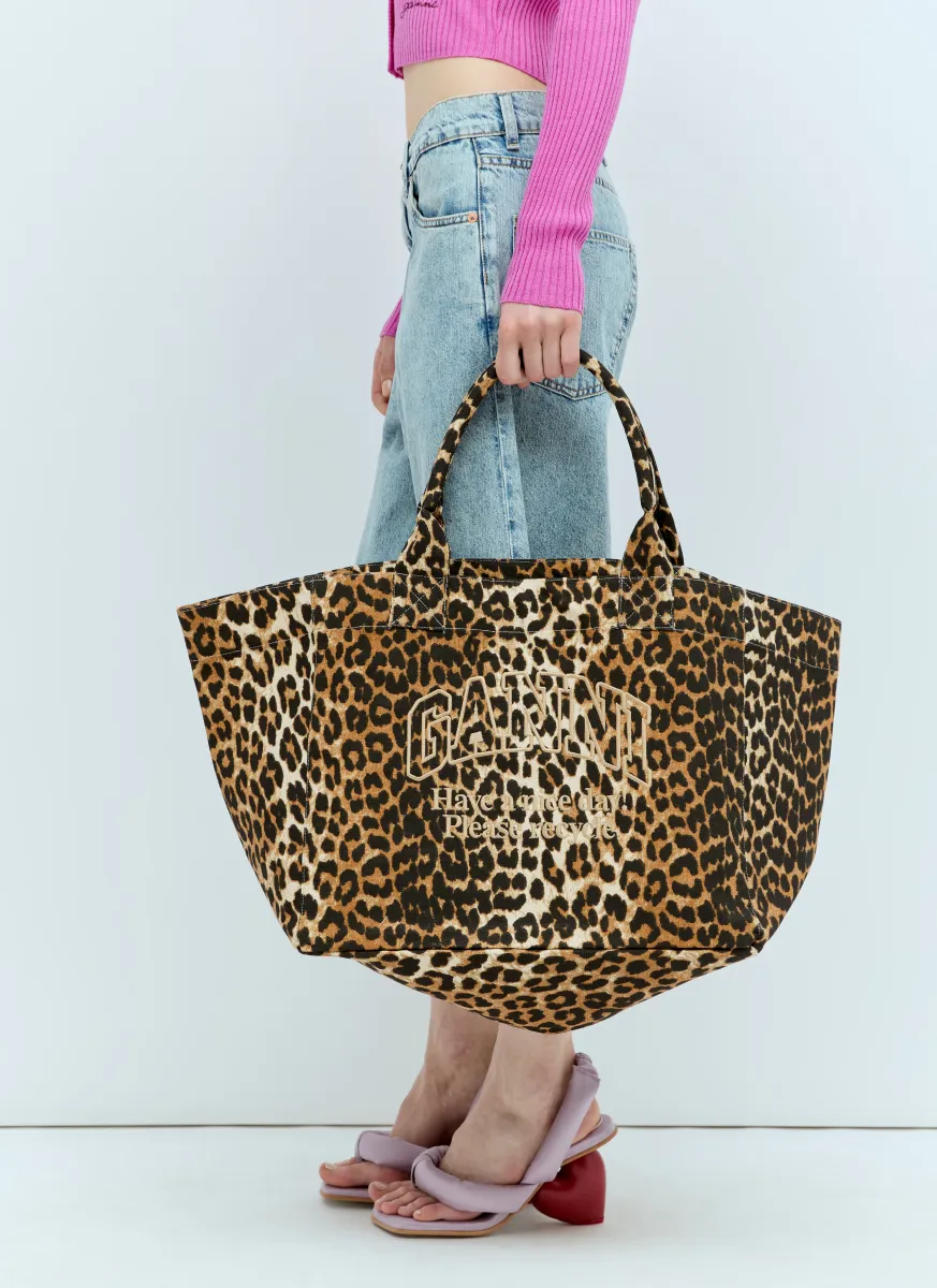 Leopard Oversized Canvas Tote Bag