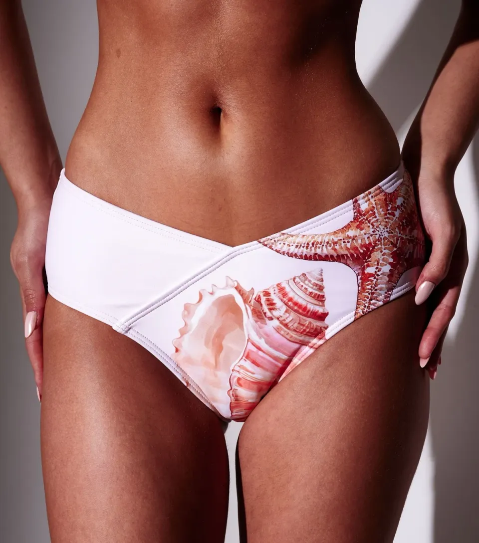 Women's Pink Starfish Tummy Control Bikini Briefs