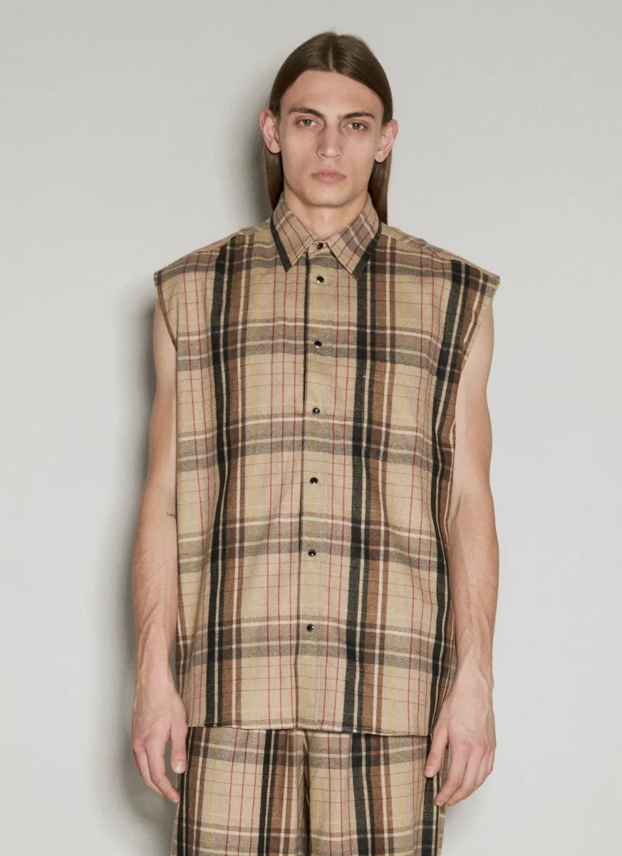 Flannel Sleeveless Shirt