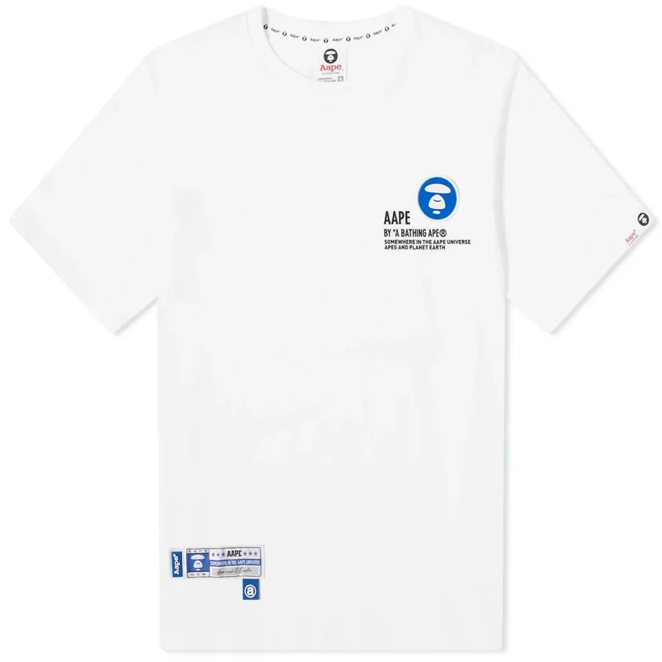 AAPE Street Baseball Moon Face Back Print T-Shirt