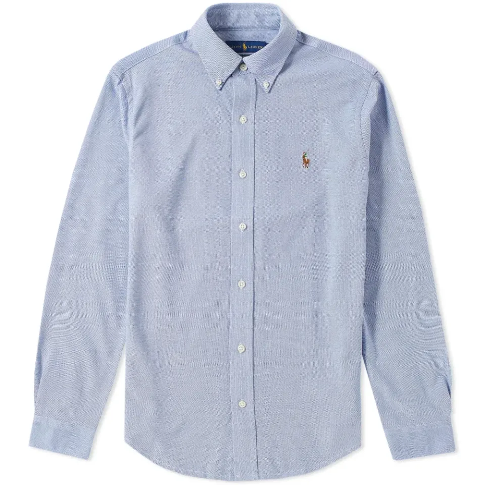 Slim Fit Button Down Pique Shirt