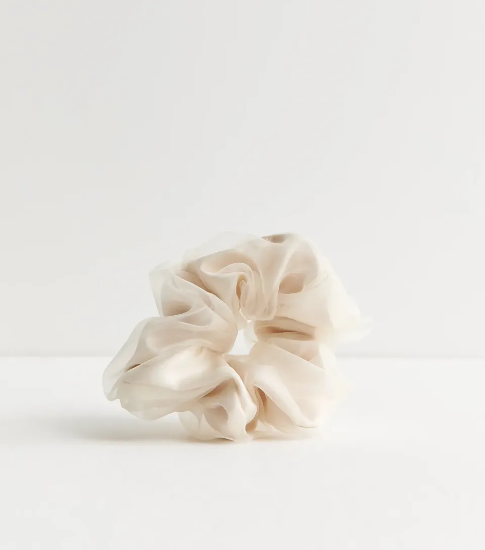 Cream Oversized Organza Scrunchie