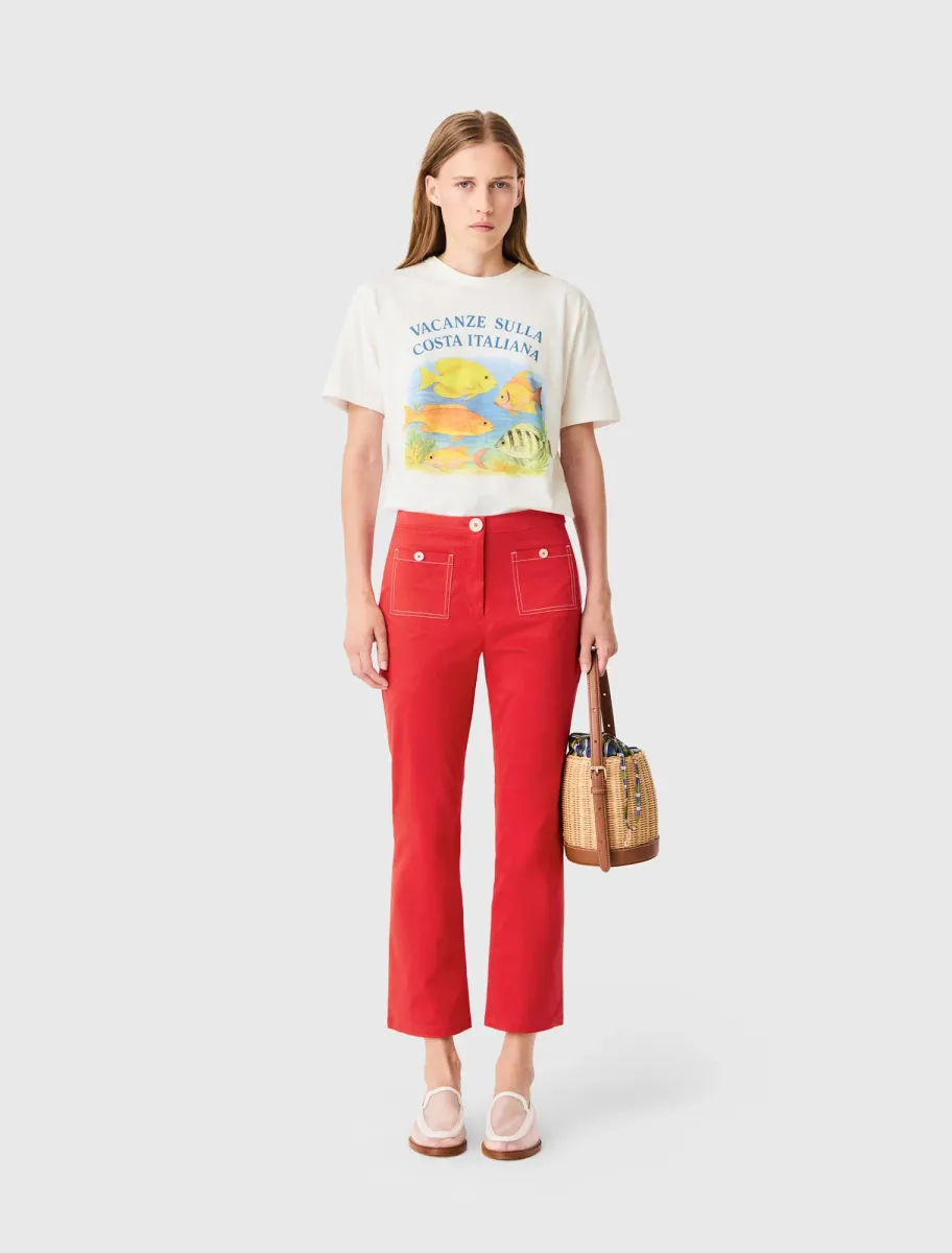 Cotton Capri trousers