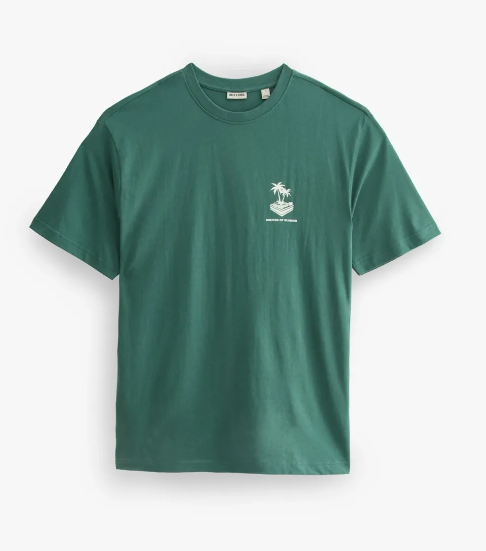 Men's Dark Green Organic Cotton Relaxed Short Sleeve T-Shirt