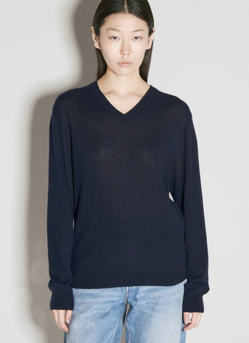 Cashmere-And-Silk V-Neck Sweater