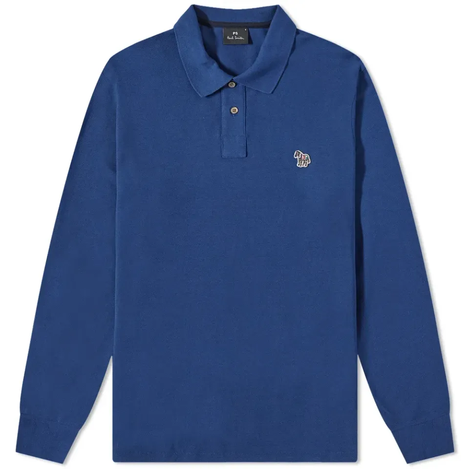 Long Sleeve Zebra Polo Shirt