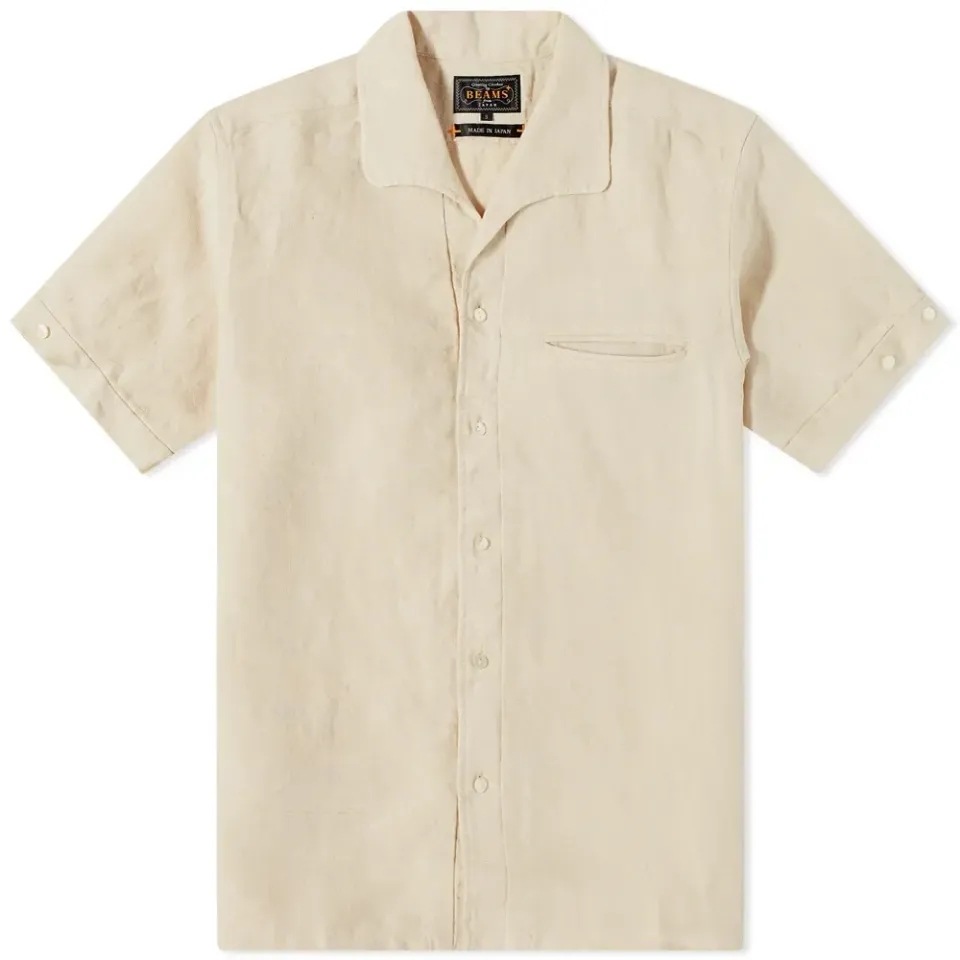 Short Sleeve Italian Collar Shirt