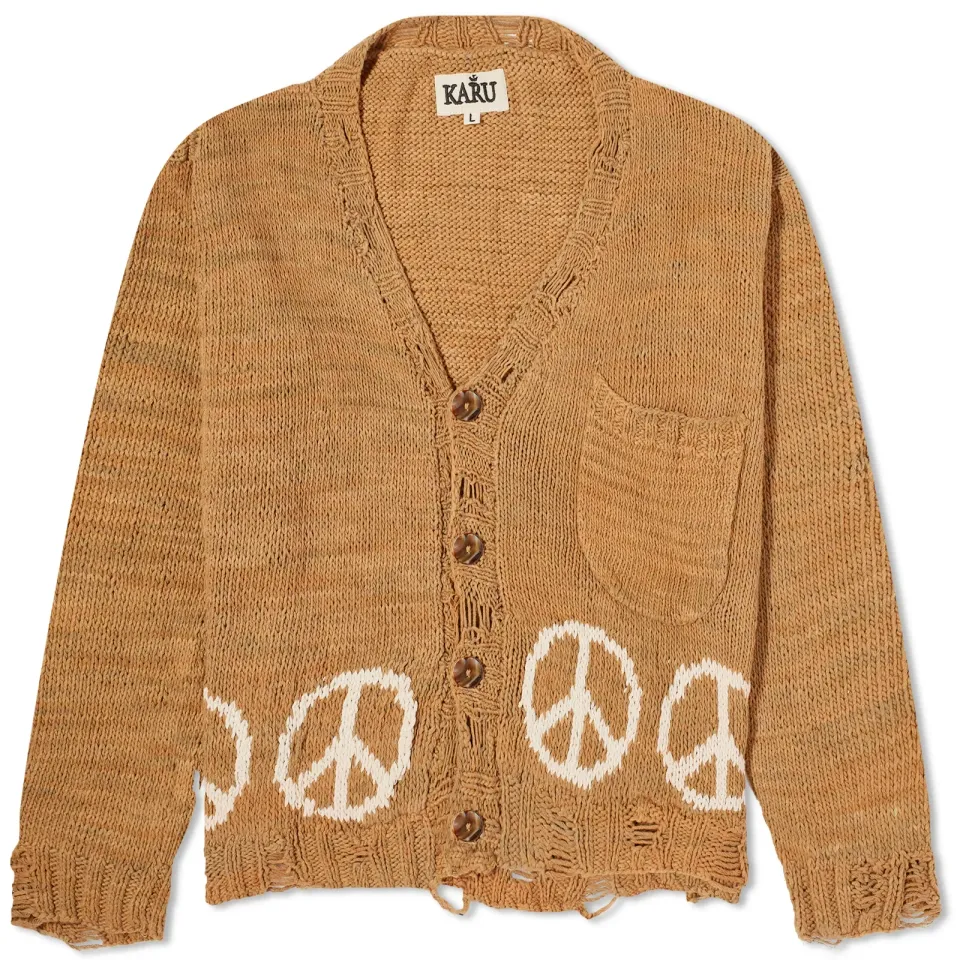 Peace Intarsia Cardigan