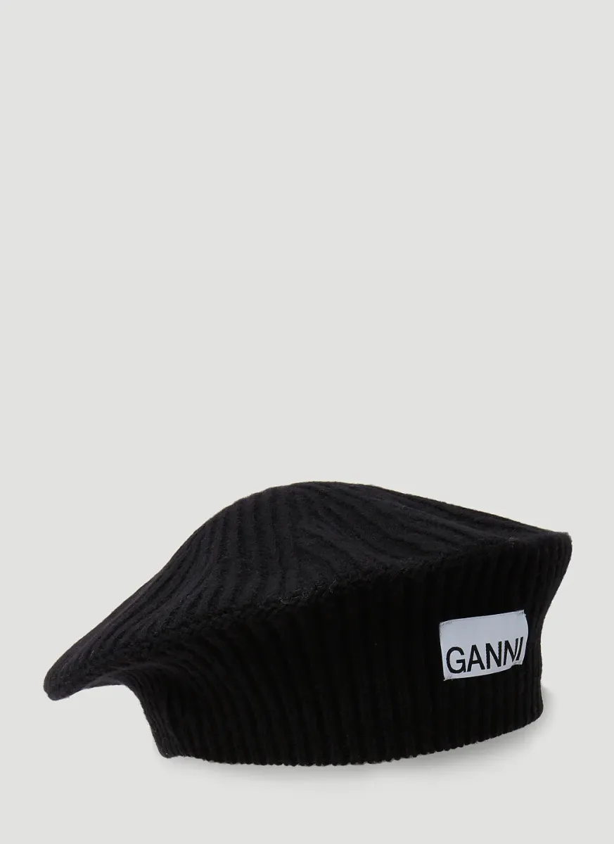 Ribbed Knit Beret Hat