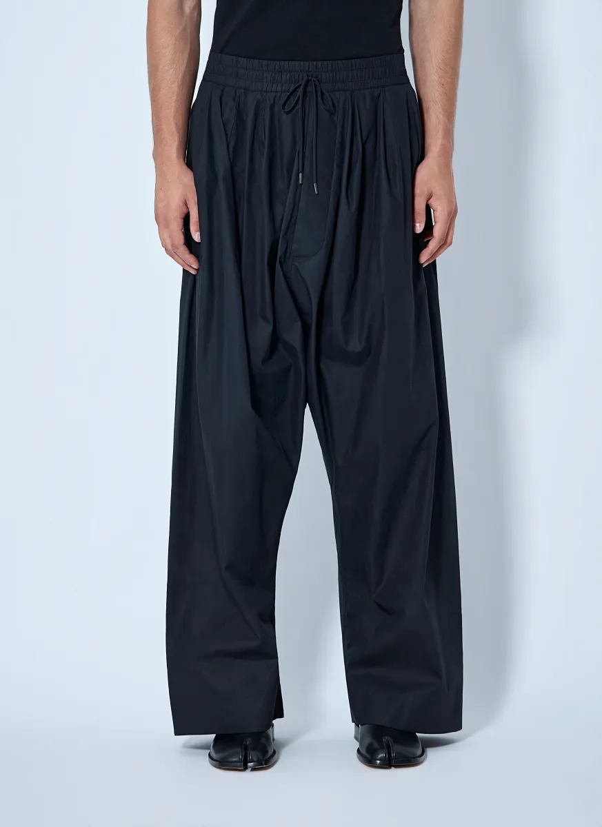 Wide-Leg Drawstring Trousers