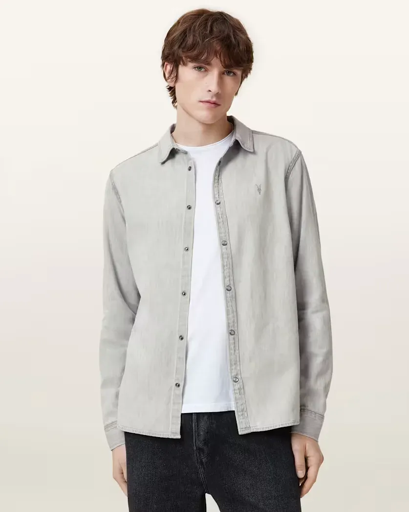 Gleason Press Stud Ramskull Denim Shirt