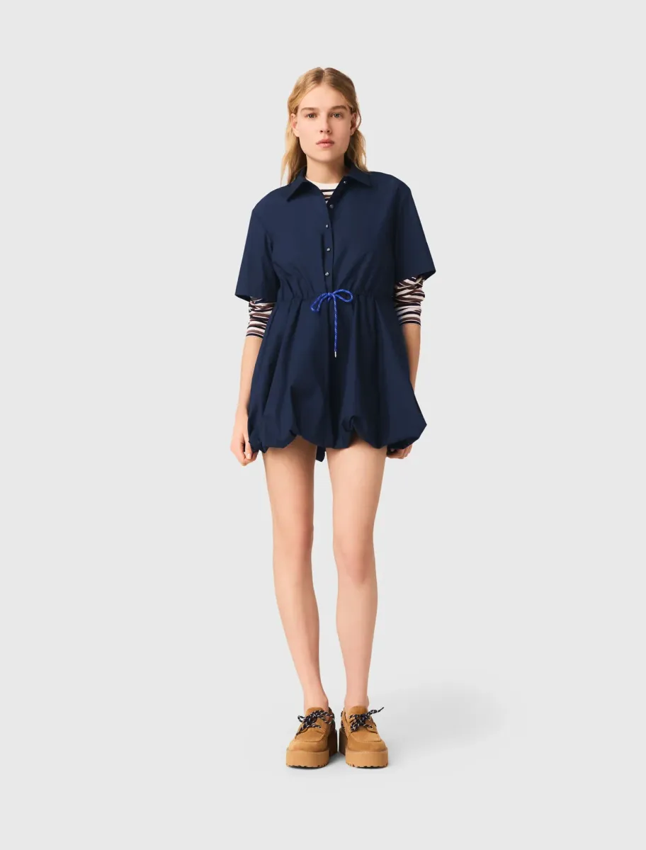 Short-sleeved cotton bubble dress
