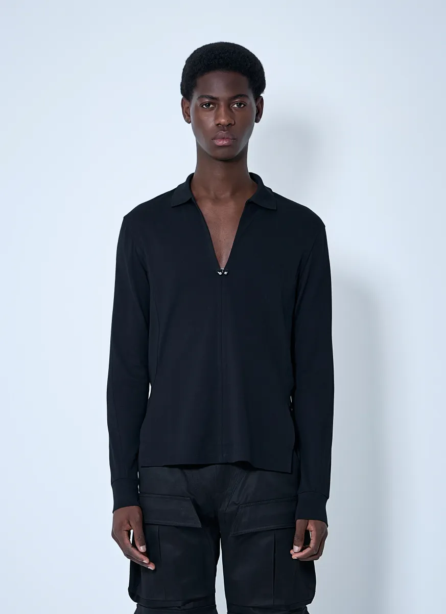 V Neck Shirt With Hardware