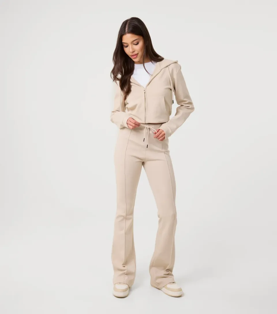 Women's Stone Pintuck Flare Trousers