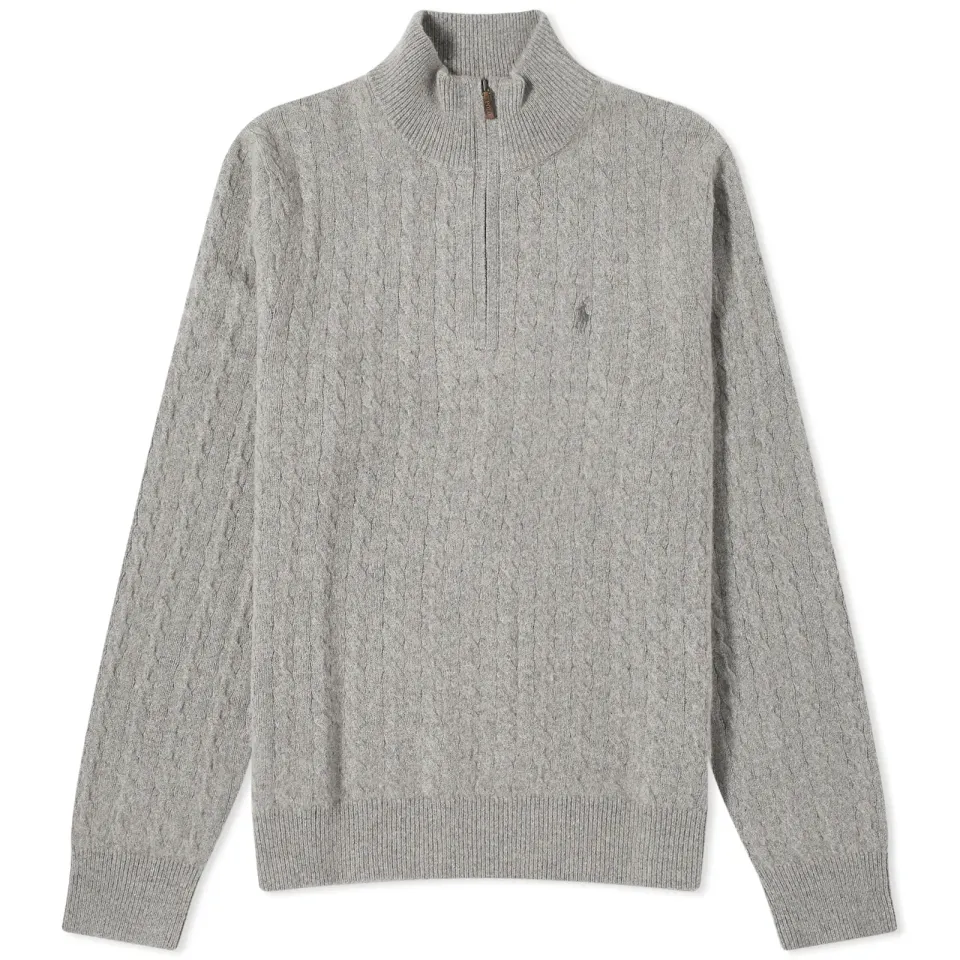 Half Zip Cable Knit Jumper