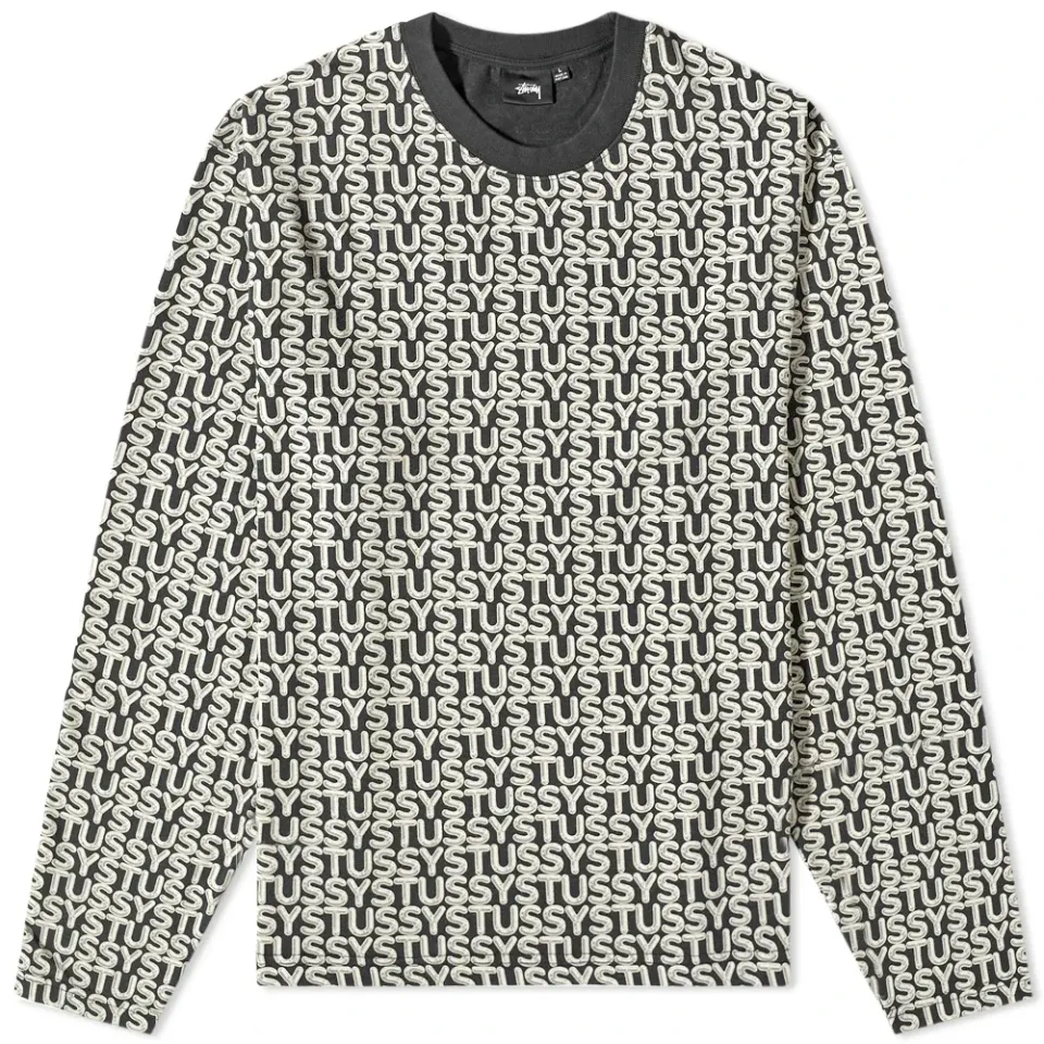 Long Sleeve Letter Stripe Crew T-Shirt