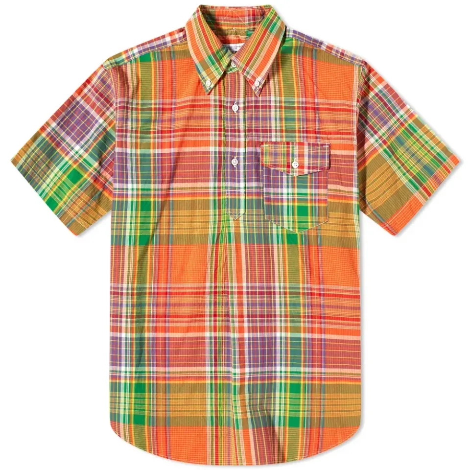 Madras Popover Button Down Short Sleeve