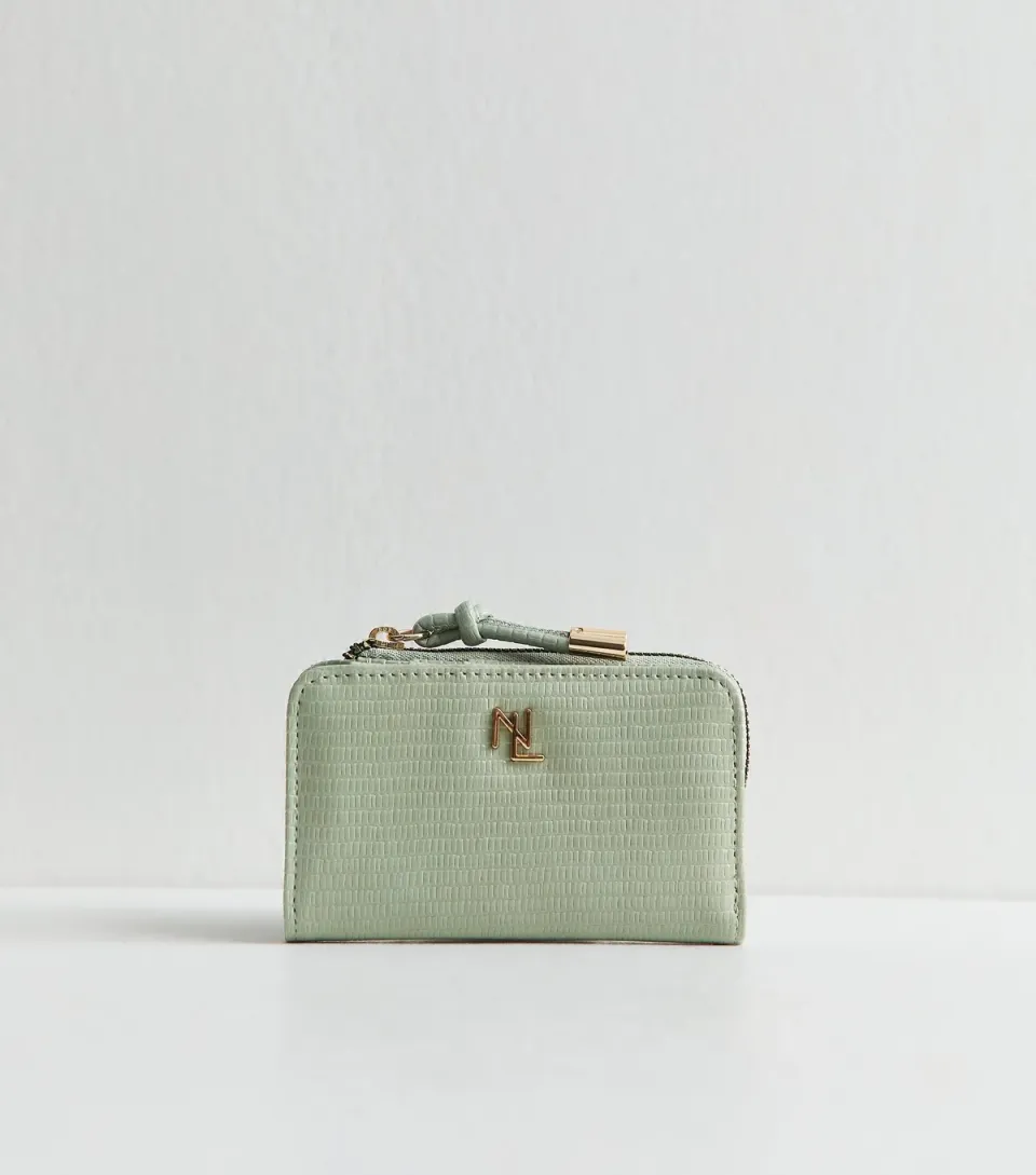 Green Lizard Embossed Logo Plaque Purse