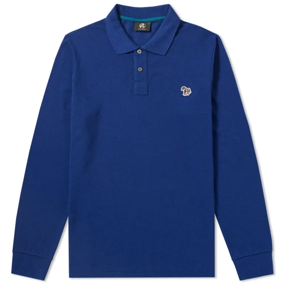 Long Sleeve Regular Fit Zebra Polo