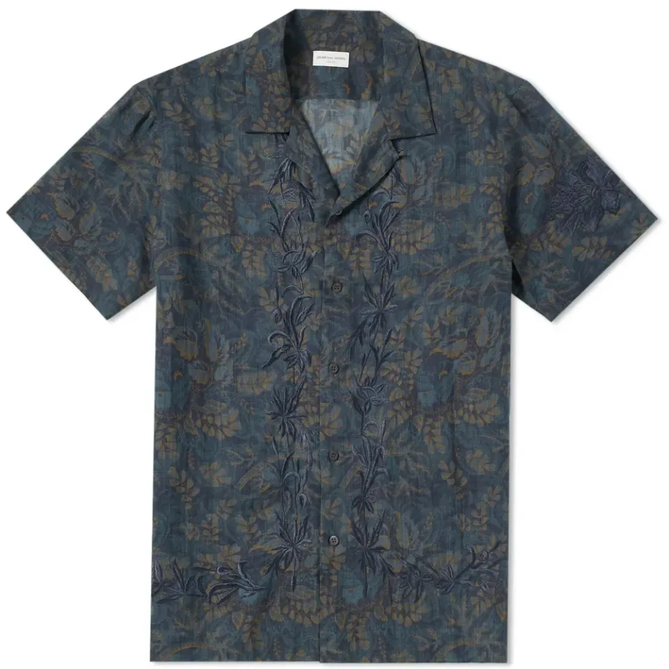 Short Sleeve Embroidered Vacation Shirt