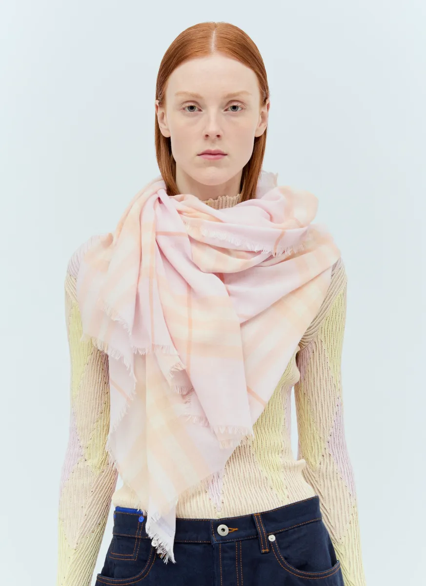 Check Wool Scarf