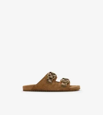 Check Suede Urchin Sandals in Jute beige