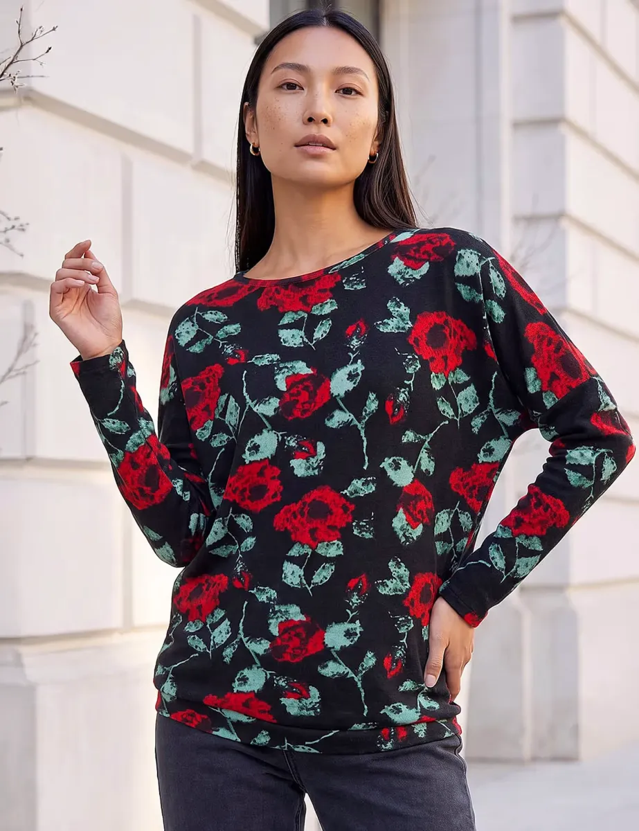 Floral Top Red