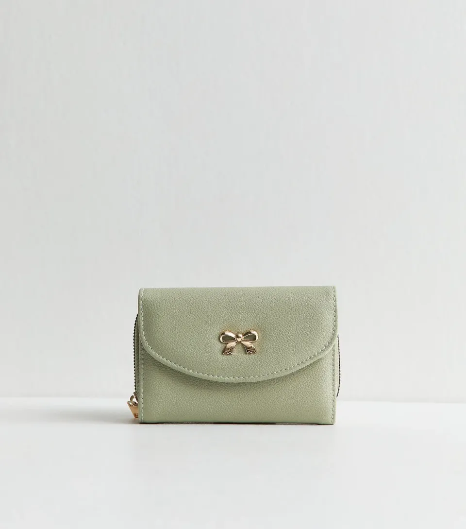 Black Faux Leather Bow Purse