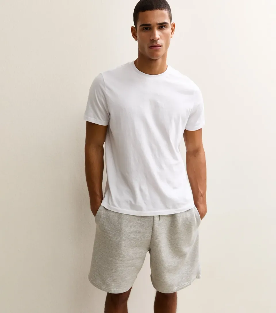 Men's Grey Marl Regular Drawstring Shorts