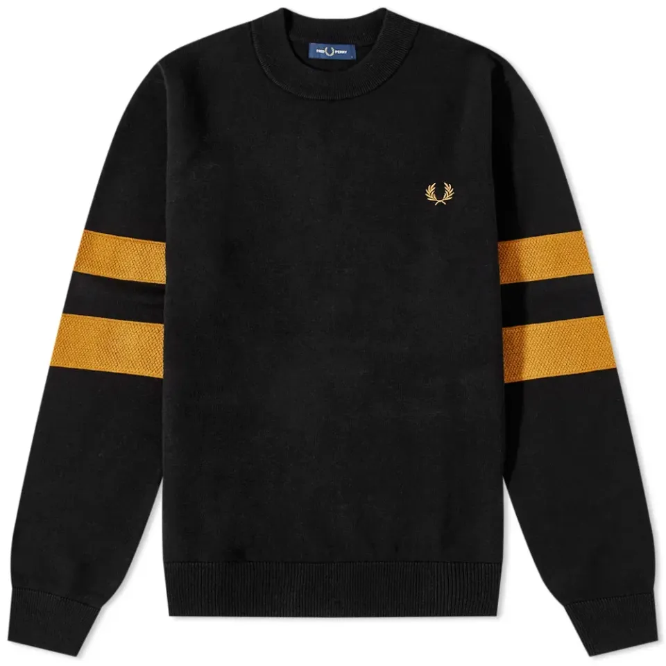 Tipped Sleeve Crew Knit