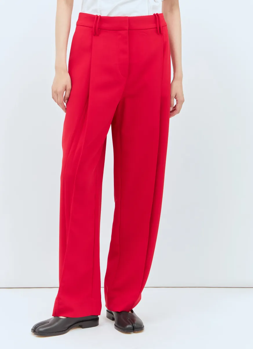 Twill Pleated Pants