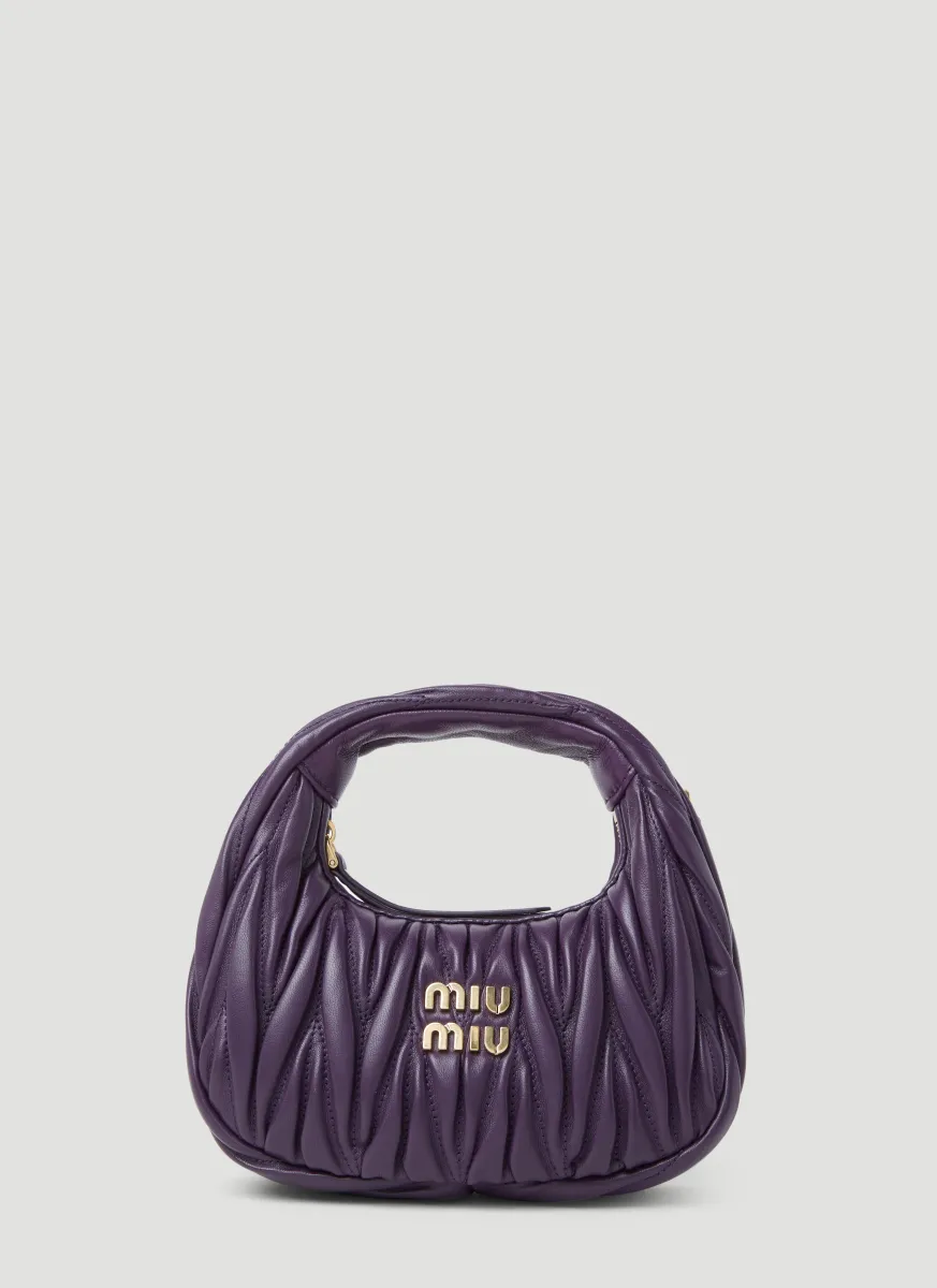 Wander Matelassé Leather Hobo Mini Shoulder Bag