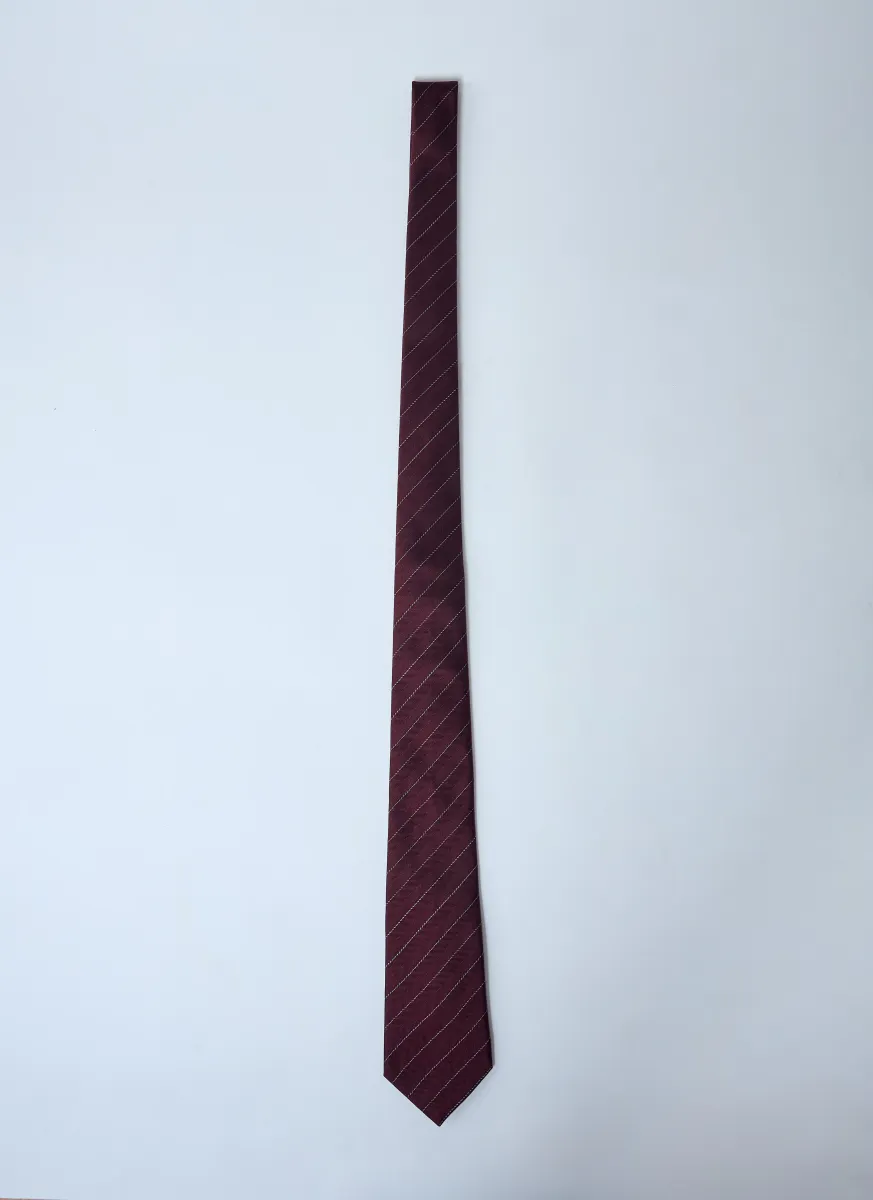 Stripe Silk Satin Tie