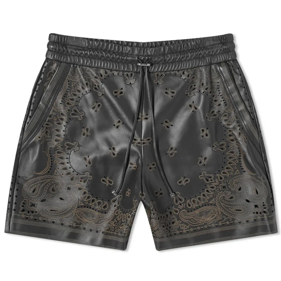 Leather Bandana Shorts