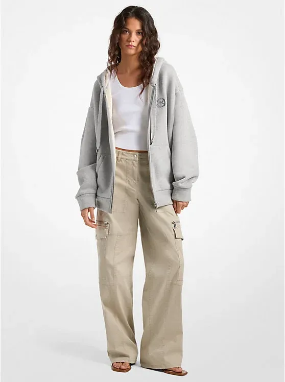 Oversized Fleece-Lined Cotton Hoodie