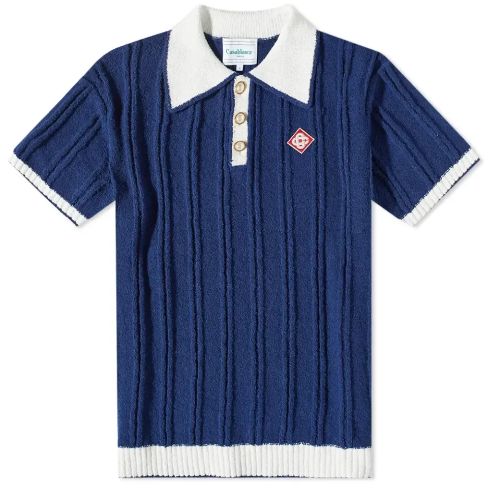 Ribbed Boucle Polo